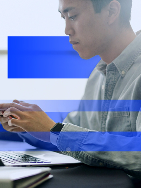 Guy with blue lines